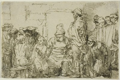 Christus zittend in discussie met de dokters door Rembrandt van Rijn