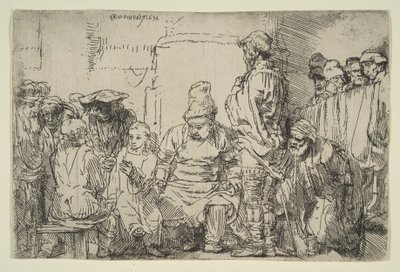 Christus zittend in discussie met de dokters door Rembrandt van Rijn
