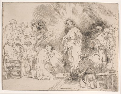Christus verschijnt aan de apostelen door Rembrandt van Rijn