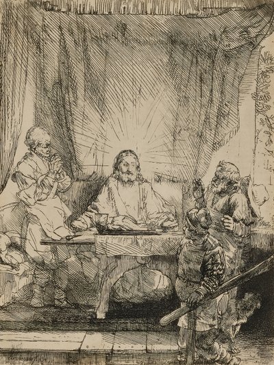 Christus in Emmaüs door Rembrandt van Rijn