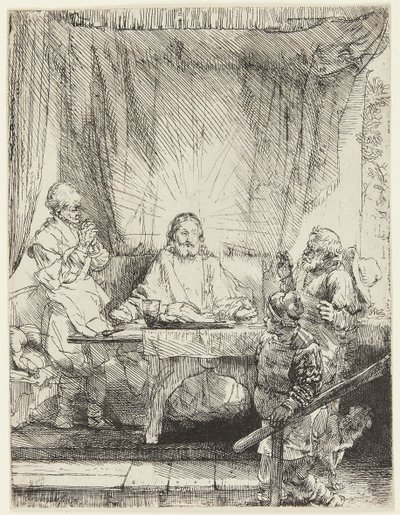 Christus in Emmaüs door Rembrandt van Rijn