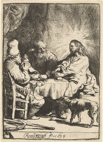 Christus in Emmaüs: de kleinere plaat door Rembrandt van Rijn