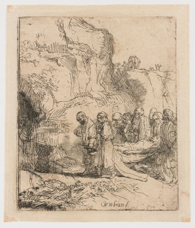 Christus naar het graf gedragen door Rembrandt van Rijn