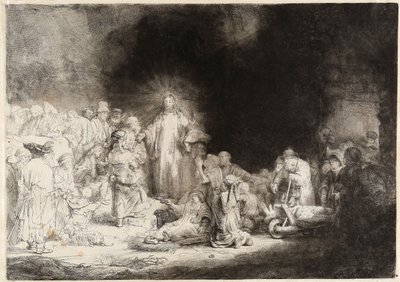 Christus geneest de zieken De Honderd Guilder Print door Rembrandt van Rijn
