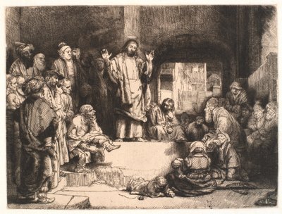 Christus predikend ("La petite tombe") door Rembrandt van Rijn