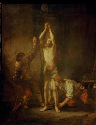 Christus aan de Geselkolom door Rembrandt van Rijn