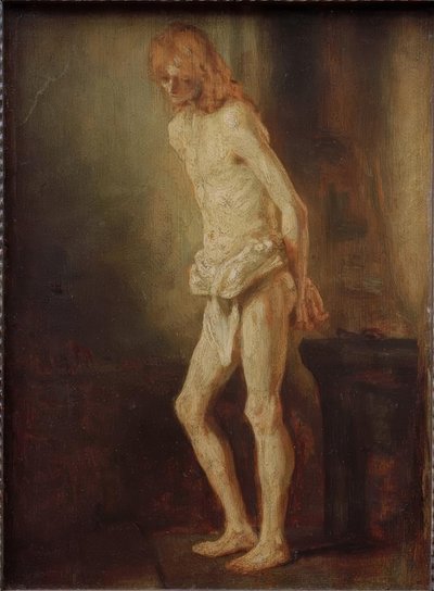Christus aan de geselkolom door Rembrandt van Rijn