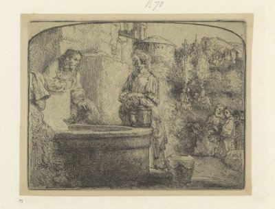 Christus en de Samaritaanse vrouw door Rembrandt van Rijn