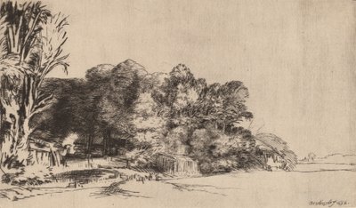 Boomgroep met een Uitzicht door Rembrandt van Rijn