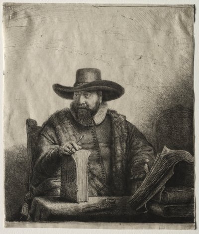 Cornelis Claesz Anslo, doopsgezinde predikant door Rembrandt van Rijn