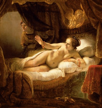 Danaë, 1643 (detail) door Rembrandt van Rijn