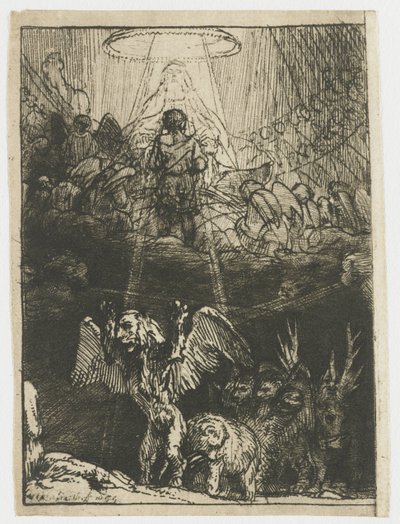 Daniels visioen van de vier beesten door Rembrandt van Rijn