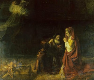 Het offer van Manoach door Rembrandt van Rijn