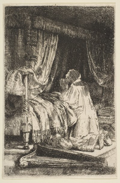 David in gebed door Rembrandt van Rijn
