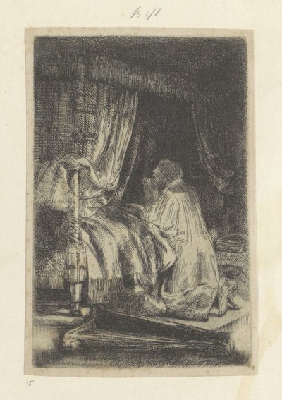 David in gebed door Rembrandt van Rijn