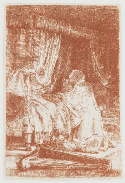 David in gebed door Rembrandt van Rijn
