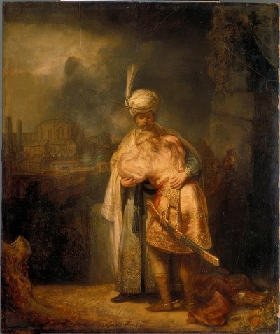 David neemt afscheid van Jonathan door Rembrandt van Rijn