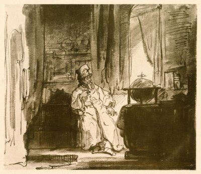 De filosoof door Rembrandt van Rijn