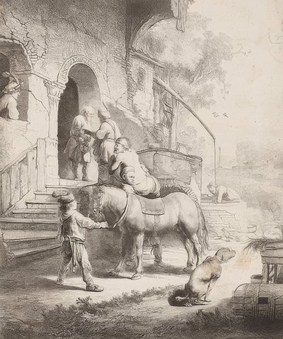 De barmhartige Samaritaan door Rembrandt van Rijn