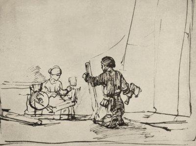 De Heilige Familie in de werkplaats door Rembrandt van Rijn