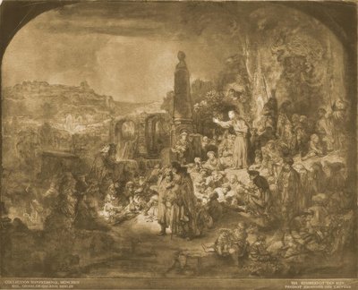 De preek van Johannes de Doper door Rembrandt van Rijn