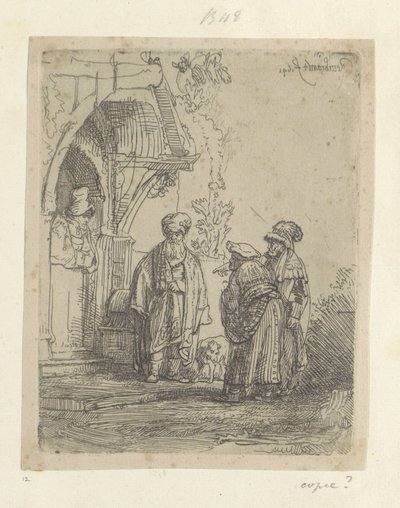 Drie oosterse figuren door Rembrandt van Rijn