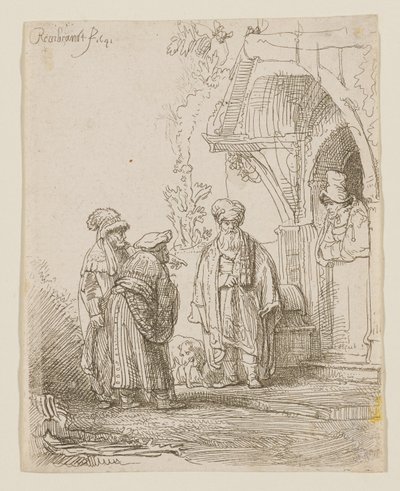 Jakob en Laban door Rembrandt van Rijn
