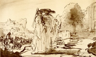 Jacob en Rachel door Rembrandt van Rijn