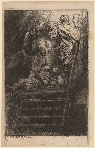 Jacobs Ladder door Rembrandt van Rijn