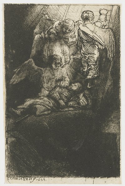 Jakobs ladder door Rembrandt van Rijn