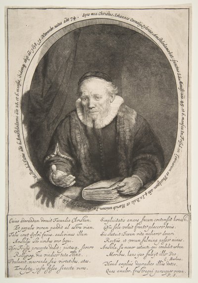 Jan Cornelisz. Sylvius, predikant, 1646 door Rembrandt van Rijn