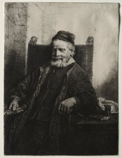 Jan Lutma, goudsmid, 1656 door Rembrandt van Rijn