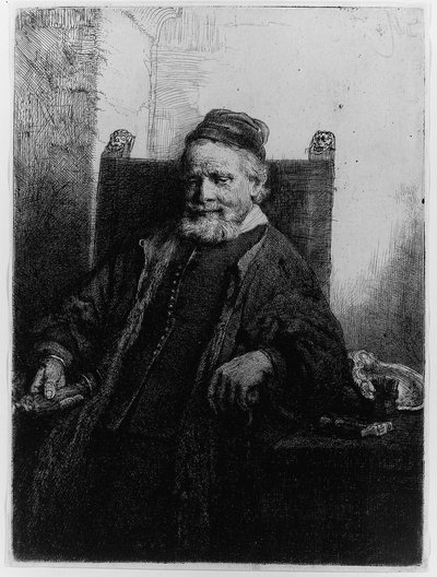Jan Lutma, goudsmid, 1656 door Rembrandt van Rijn
