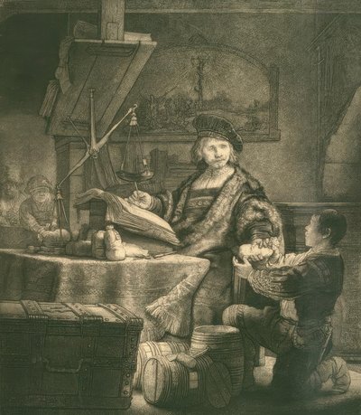 Jan Uijtenbogaert, genaamd de Goudweger door Rembrandt van Rijn