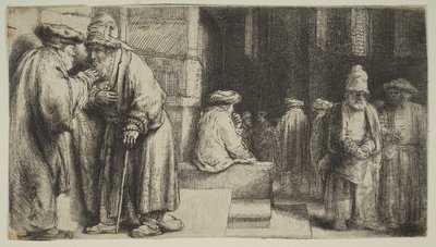 Joden in een synagoge, 1648 door Rembrandt van Rijn