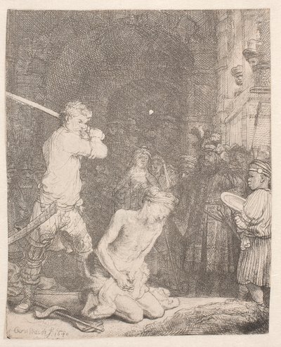 Johannes Døberen wordt onthoofd door Rembrandt van Rijn