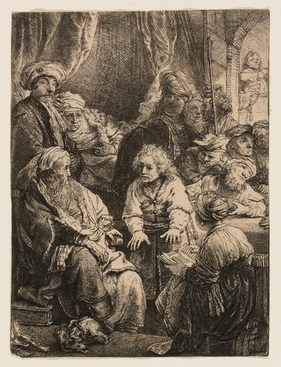 Jozef vertelt zijn dromen door Rembrandt van Rijn