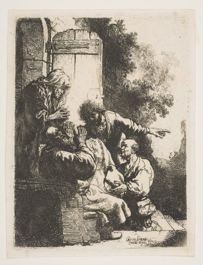 Jozefs jas gebracht naar Jakob, ca. 1633 door Rembrandt van Rijn