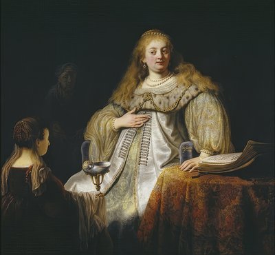 Judith bij het banket van Holofernes door Rembrandt van Rijn