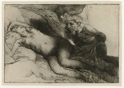 Jupiter en Antiope door Rembrandt van Rijn