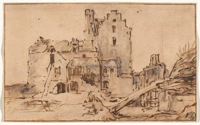 Kostverloren Castle in Decay door Rembrandt van Rijn