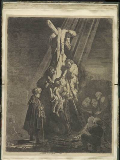 Kruisafname: tweede plaat door Rembrandt van Rijn