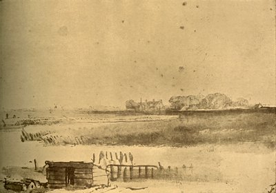 Landschapstekening, ca. 1630-16160, 1908 door Rembrandt van Rijn