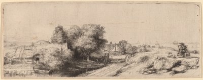 Landschap met een melkboer door Rembrandt van Rijn
