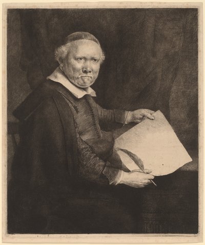 Lieven Willemsz van Coppenol: de grotere plaat door Rembrandt van Rijn