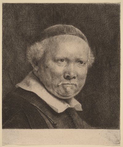 Lieven Willemsz van Coppenol: the Larger Plate door Rembrandt van Rijn
