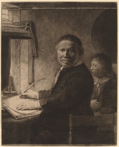Lieven Willemsz van Coppenol: de kleinere plaat door Rembrandt van Rijn