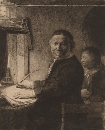 Lieven Willemsz van Coppenol: de kleinere plaat, ca. 1658 door Rembrandt van Rijn