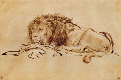 Rustende Leeuw door Rembrandt van Rijn