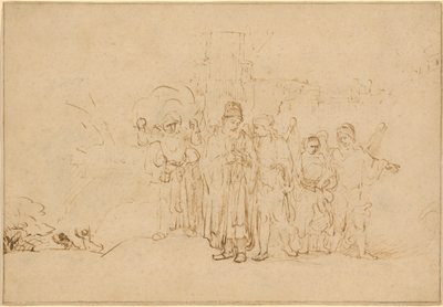 Lot en Zijn Familie Verlaten Sodom door Rembrandt van Rijn
